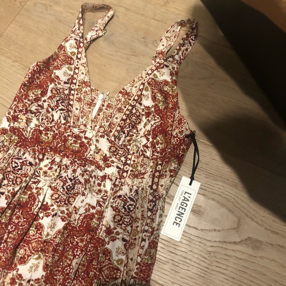 Brand new floor length floral Silk L’AGENCE dress